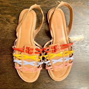 Madewell Maya Huarache sandals Rainbow Sz 8